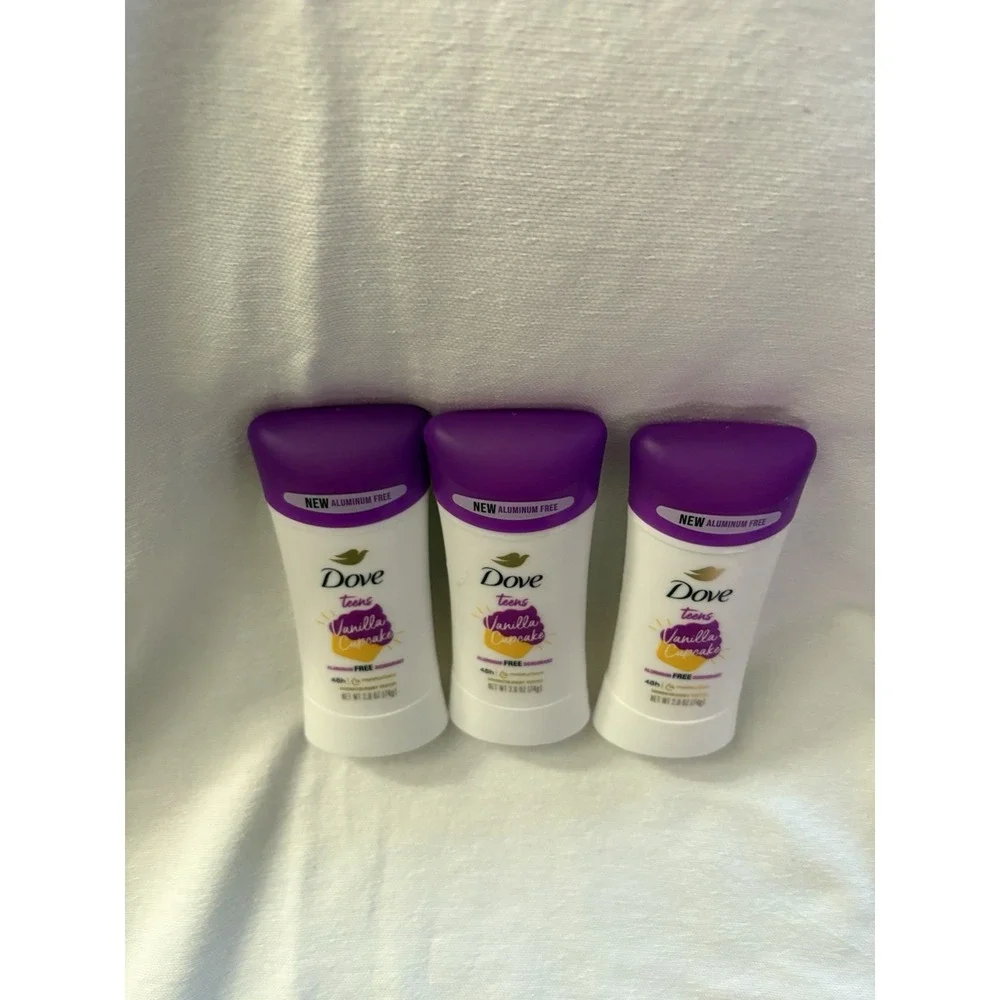 NEW Dove Teens Antiperspirant Deodorant Vanilla Cupcake 2.6oz NEW Sealed 3 Pack